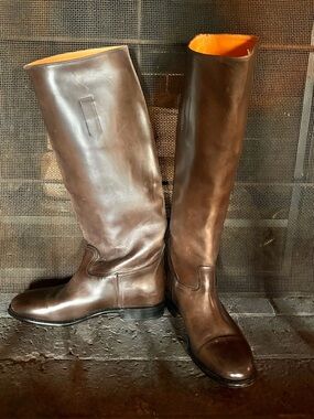 Frye Womens Durando Riding Boots Size 8 Tall Brown Antiqueed Leather Distressed